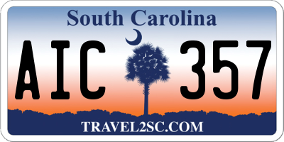 SC license plate AIC357