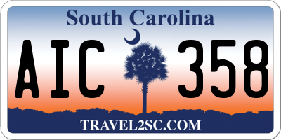 SC license plate AIC358