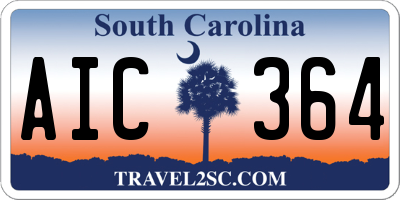 SC license plate AIC364