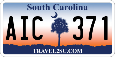 SC license plate AIC371