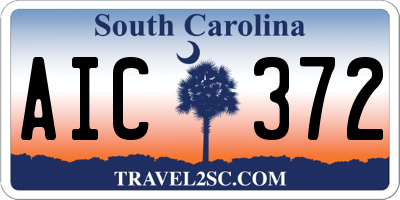 SC license plate AIC372