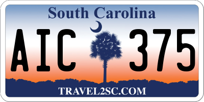 SC license plate AIC375