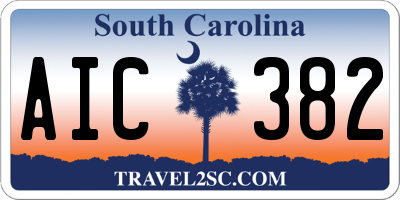 SC license plate AIC382