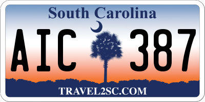 SC license plate AIC387
