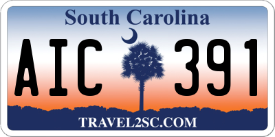 SC license plate AIC391