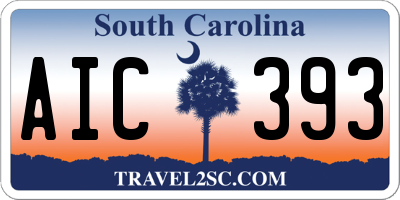 SC license plate AIC393