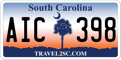 SC license plate AIC398