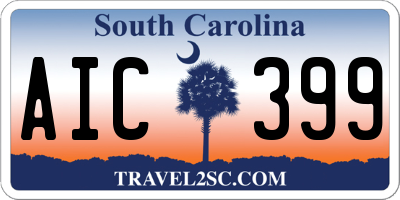 SC license plate AIC399
