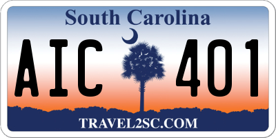 SC license plate AIC401