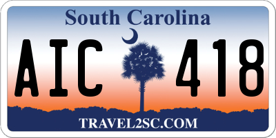 SC license plate AIC418