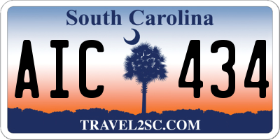 SC license plate AIC434