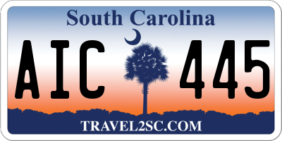 SC license plate AIC445