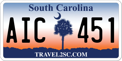 SC license plate AIC451