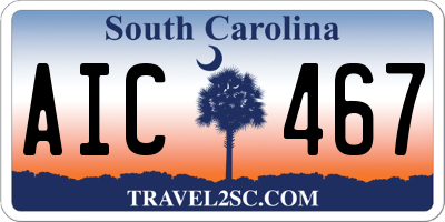 SC license plate AIC467