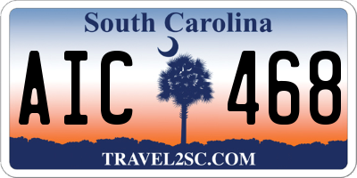 SC license plate AIC468