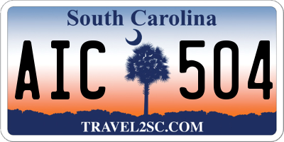 SC license plate AIC504