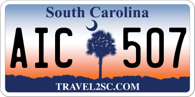 SC license plate AIC507