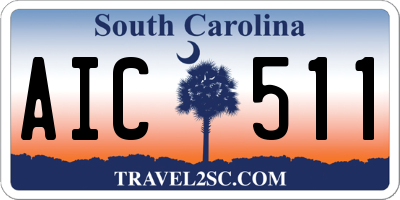 SC license plate AIC511