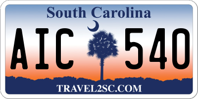 SC license plate AIC540
