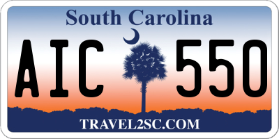 SC license plate AIC550