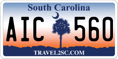 SC license plate AIC560
