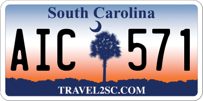 SC license plate AIC571