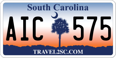 SC license plate AIC575
