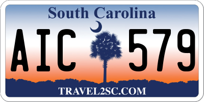 SC license plate AIC579