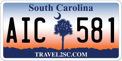 SC license plate AIC581