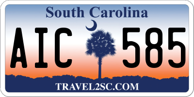 SC license plate AIC585