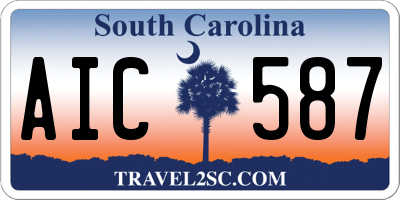 SC license plate AIC587