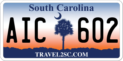 SC license plate AIC602