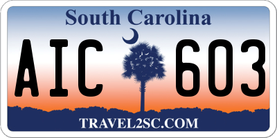 SC license plate AIC603