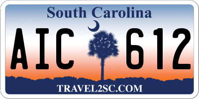 SC license plate AIC612
