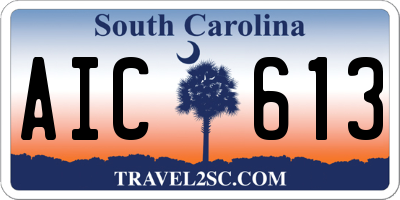 SC license plate AIC613