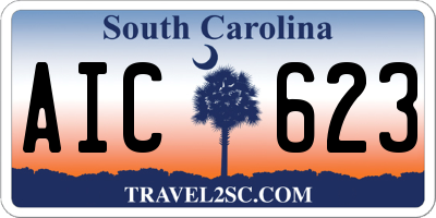 SC license plate AIC623