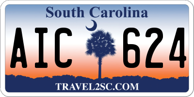 SC license plate AIC624