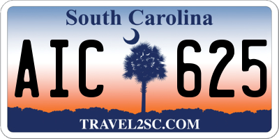 SC license plate AIC625