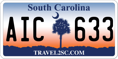 SC license plate AIC633