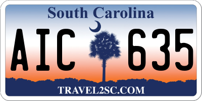 SC license plate AIC635