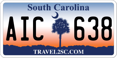 SC license plate AIC638