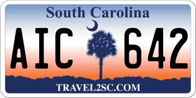 SC license plate AIC642