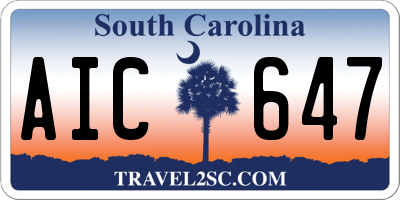 SC license plate AIC647