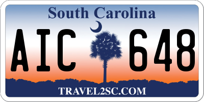 SC license plate AIC648