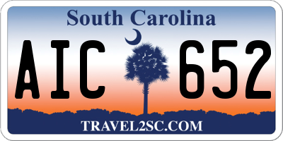 SC license plate AIC652