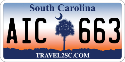 SC license plate AIC663