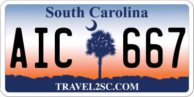 SC license plate AIC667