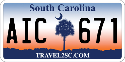 SC license plate AIC671