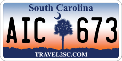 SC license plate AIC673