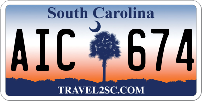 SC license plate AIC674